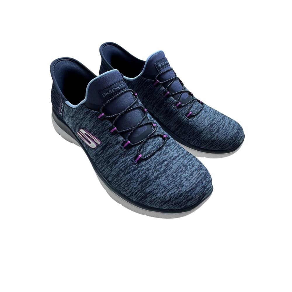 Skechers Slip-ins Summits Dazzling Haze Navy Knit Sneakers Women 8.5 Hands Free